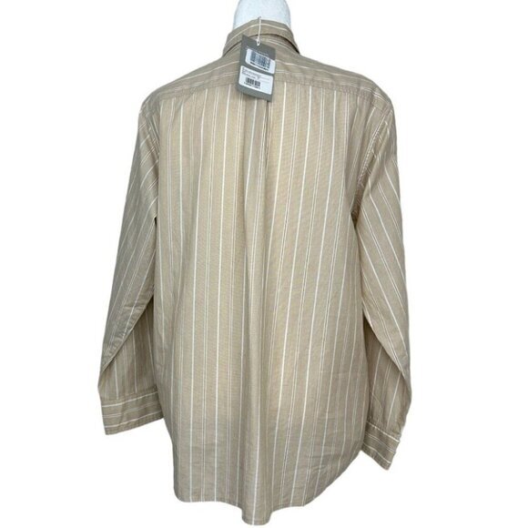 Everlane Women’s NWT Tan Coastal Striped The‎ Silky Cotton Relaxed Shirt 16/C48 - Picture 4 of 11
